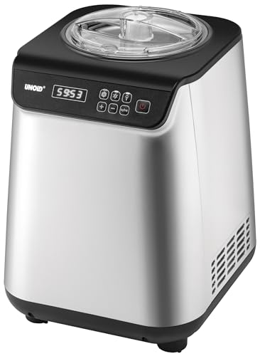 Unold 48825 Eismaschine Uno - selbstkühlender Kompressor, Vollautomatisch,135 W, -35°C Kühlung, LCD-Display, Edelstahl-Behälter, Timer, Kompressor im Sale